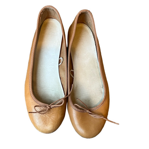 🌼 5/$25 Sale 🌼 Gap Cognac Ballet Flats with Bow Detail Size 8.5 Y2K Cottagecore